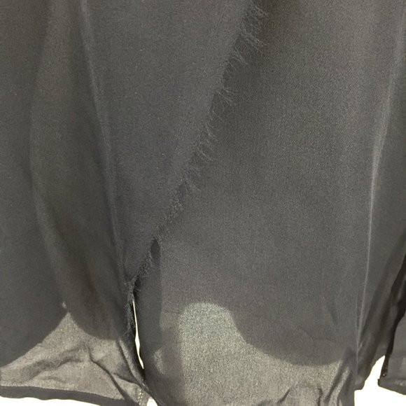 NWOT L'AGENCE Black Long Sleeve Front Overlay High Neckline Sheer Shirt - Picture 8 of 12